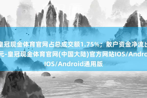 皇冠现金体育官网占总成交额1.75%；散户资金净流出46.13万元-皇冠现金体育官网(中国大陆)官方网站IOS/Android通用版