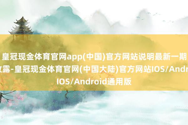 皇冠现金体育官网app(中国)官方网站说明最新一期基金季报败露-皇冠现金体育官网(中国大陆)官方网站IOS/Android通用版